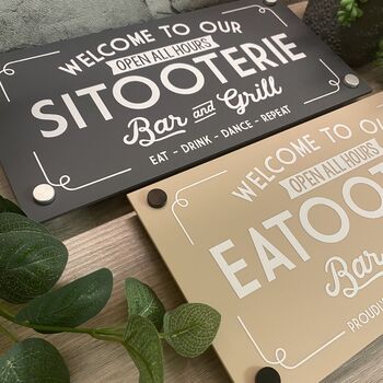 Welcome To Our Sitooterie Outdoor Garden Sign, 8 of 12
