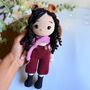 Curly Hair Crochet Doll, Handmade Toys, thumbnail 1 of 12