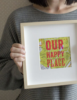 Personalised Happy Place Map Print, 7 of 7
