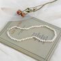 Loretta White Ivory Silver Pearl Drop Jewel Lock Gift Necklace, thumbnail 3 of 5