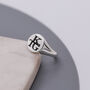 Monogram Initials Round Silver Signet Ring, thumbnail 2 of 10