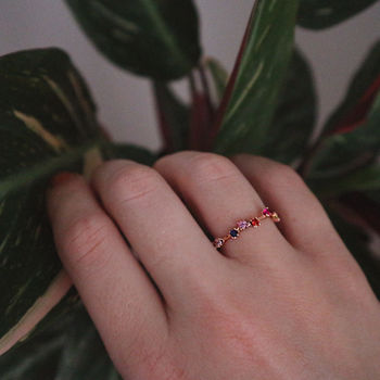 Rainbow Gemstone Garland Ring, 5 of 6