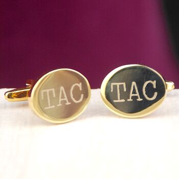 Personalised Gold Plated Oval Cufflinks, 2 of 8