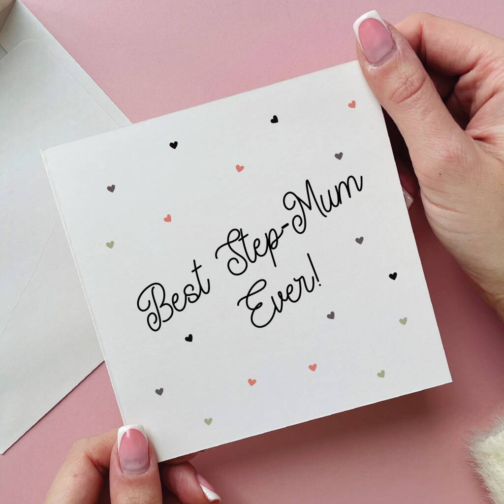 Best Step Mum Ever Hearts Card