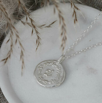 Sterling Silver Botanical Initial Necklace, 8 of 8