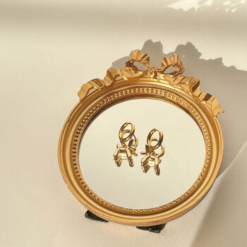 Golden Balloon Dog Hoops Earrings, 2 of 3