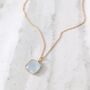 Blue Topaz Square Cushion Necklace, thumbnail 3 of 9