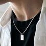 Men's Personalised Silver Rectangle Necklace, thumbnail 1 of 4