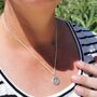 Travel Safe Outline Compass Gold Plated Silver Necklace, thumbnail 4 of 8