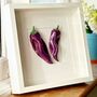 Hand Sculpted Ceramic Wall Art: Purple Peppers, thumbnail 5 of 6