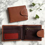 Slim Tan Leather Wallet With Rfid Blocking Protection, thumbnail 1 of 2