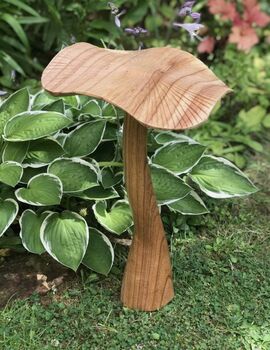Set Of Three Wooden Mushrooms For Garden, 12 of 12