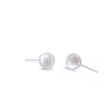 Timeless Silver Pearl Studs, 2 of 5