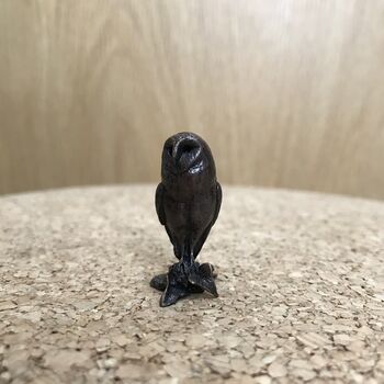 Miniature Bronze Barn Owl Sculpture 8th Anniversary, 7 of 12