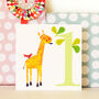 One Giraffe 1st Birthday Card, thumbnail 3 of 4