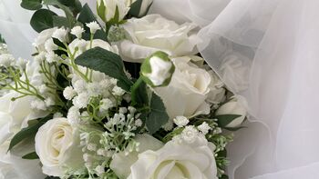 The Charlotte, White Rose And Sage Green Bridal Bouquet, 11 of 12