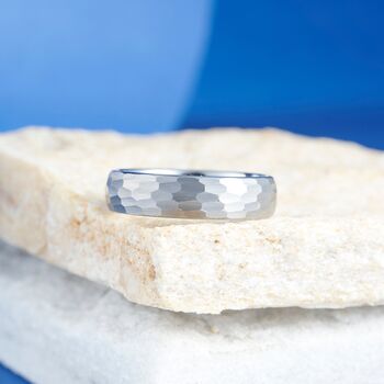 Personalise Tungsten Band Ring, 6 Mm Silver Wedding Band, 2 of 10