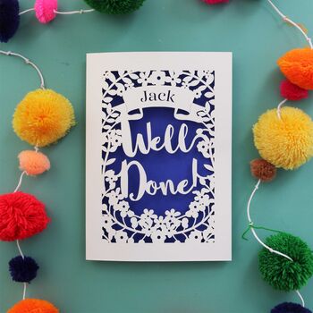 Personalised 'Well Done' Papercut Card, 4 of 5