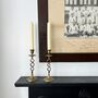 Pair Of Vintage Brass Twist Candlesticks, thumbnail 1 of 5