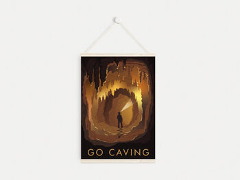 Go Caving Travel Poster Art Print, 6 of 8