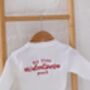 My First Valentines Embroidered Personalised New Baby Knitted Cardigan, thumbnail 4 of 11