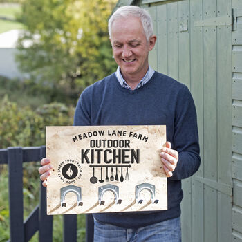 Personalised Outdoor Kitchen Sign With Hooks, 6 of 9