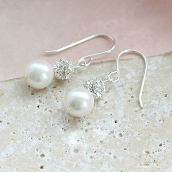Pearl And Swarovski Glitterball Earrings, 2 of 4