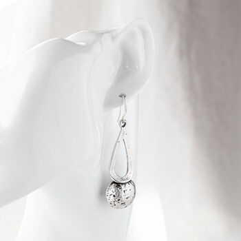 Silver Plated Large Drop Earrings, 5 of 7
