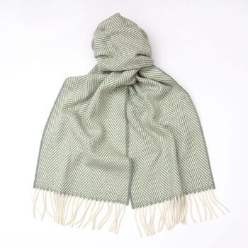 Cashmere Blend Herringbone Scarf, 6 of 12