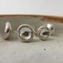 Silver Crater Stud Earrings, thumbnail 1 of 7