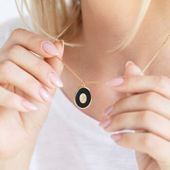 Oval Initial Necklace Pendant On Chain Gold Or Silver, 2 of 9