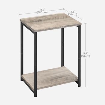 Two Tier Side Table Bedside Table With Storage Shelf, 2 of 9
