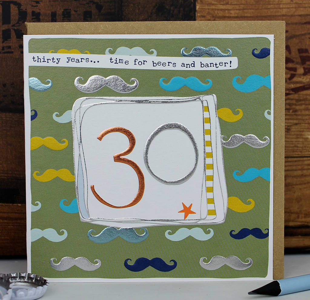 Image of 30th Birthday Card For Man Or Woman