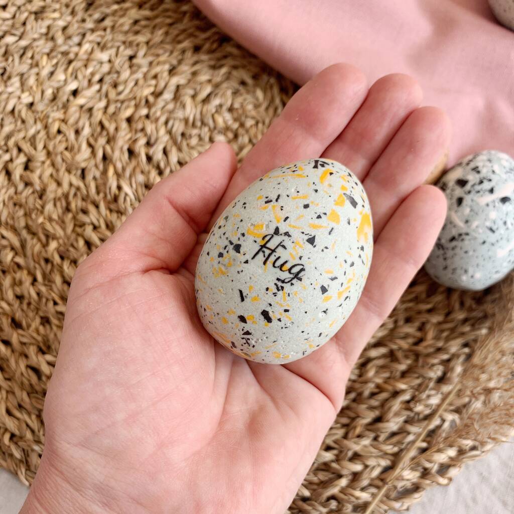Personalised 'hug' Terrazzo Egg Gift By Badger And Birch