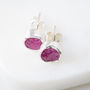 Genuine Ruby Studs Rough Natural Cut, thumbnail 2 of 3