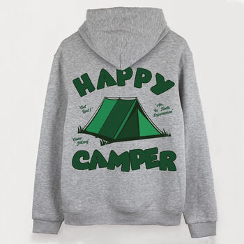 Happy Camper Men's Slogan Hoodie, 5 of 6