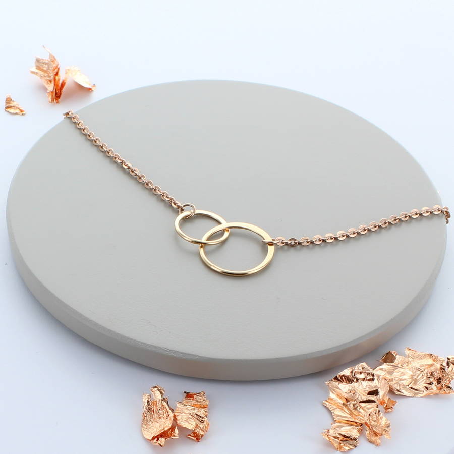 Rose Gold Plated Infinity Link Necklace, 1 of 2