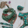 Frayed Red Turtle And Moss Bandana Scamps, thumbnail 4 of 6