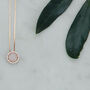 Round Rose Quartz 18k Rose Gold Plated Necklace, thumbnail 4 of 5