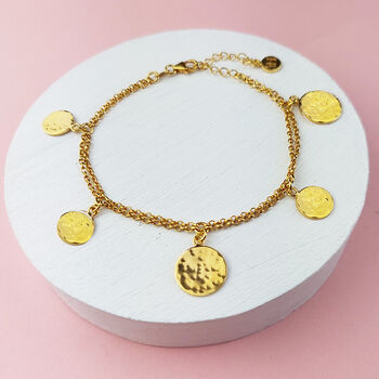 Romany Coin Hammered Disc Bracelet, 2 of 3