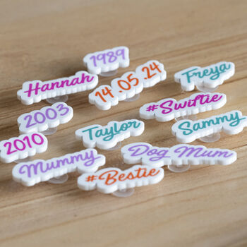 Personalised Name Croc Shoe Charm, 3 of 9