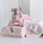 Personalised Pink Elephant Blanket, Comforter And Towel, thumbnail 1 of 8
