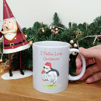 Personalised Christmas Puffin Mug, 2 of 6