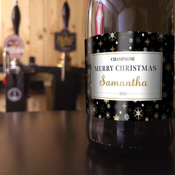 Personalised Christmas Champagne Black, 2 of 2