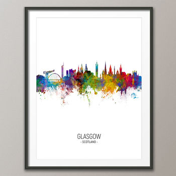 Glasgow Skyline Portrait Print And Box Canvas, 3 of 5