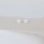 Mini Sterling Silver White Flower Stud Earrings, thumbnail 2 of 7