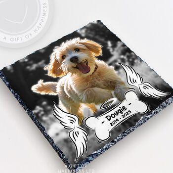 Personalised Pet Dog Memorial Photo Slate With Professional Photo Editing, 2 of 6