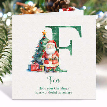 Personalised Santa Initial Christmas Card For Child, 4 of 7
