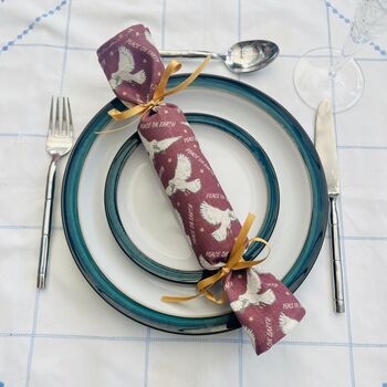'Peace On Earth' Linen Napkin Crackers, 5 of 5