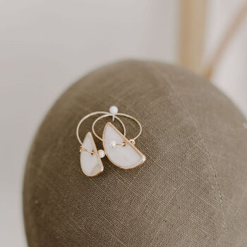 Semi Circle Mother Of Pearl Bridal Earrings, 8 of 8